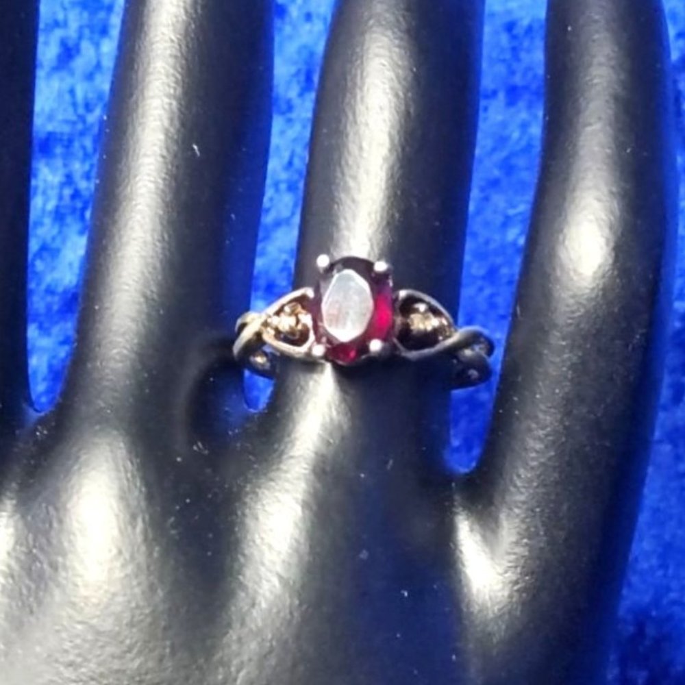 vintage collectible sterling 14kt gold overlay silver prong inset amethyst ring